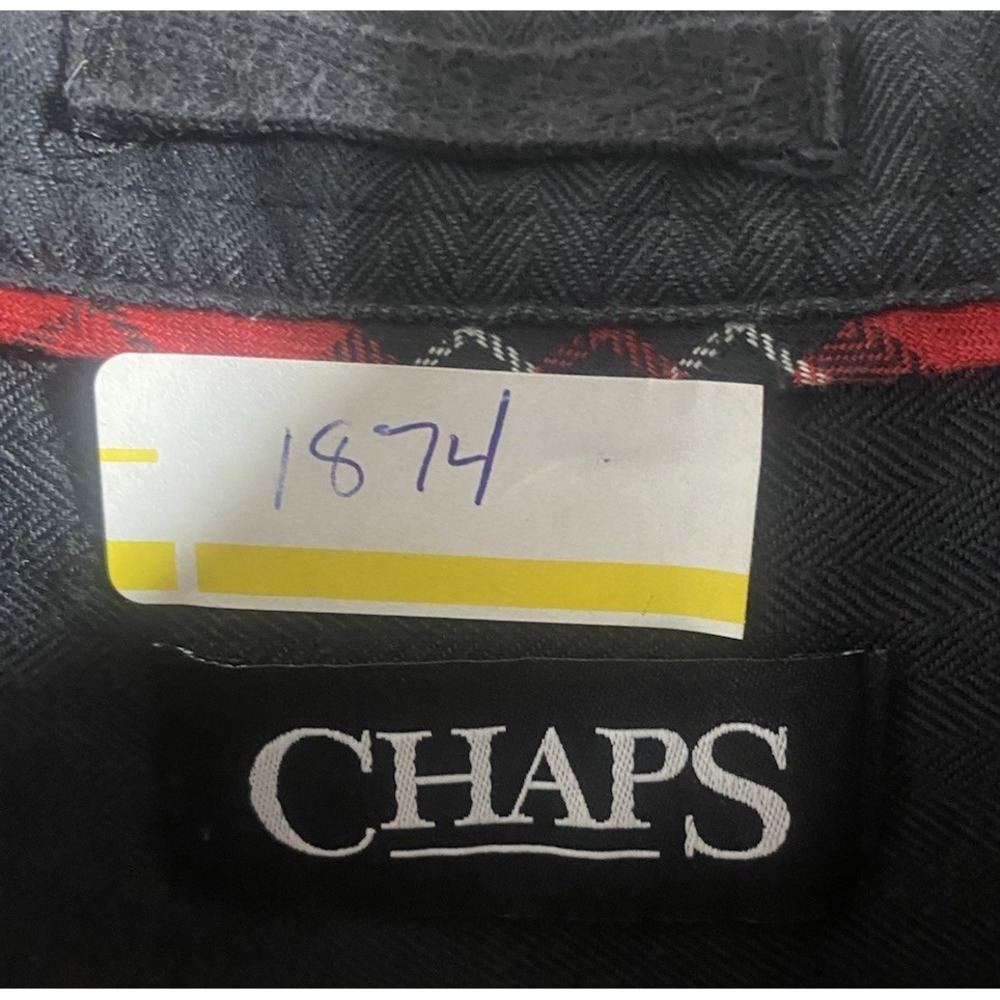 Chaps Shirt Mens XL Extra Large Red Black Plaid Button Down‎ Long Sleeve Pocket - Picture 8 of 10